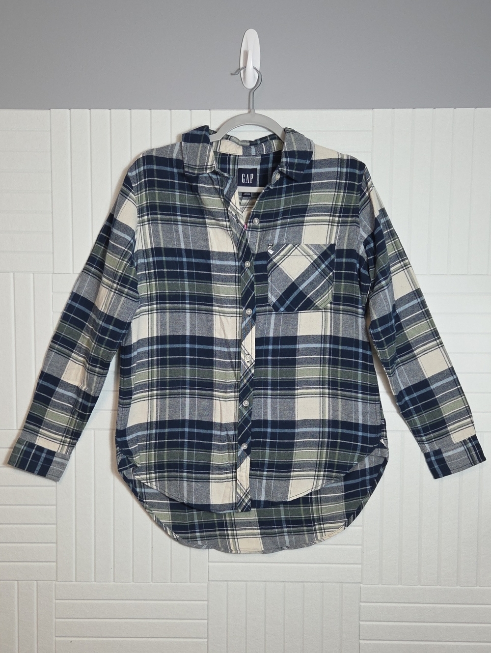 GAP 100% Cotton Relaxed Fit Flannel Shirt Size S NWT
